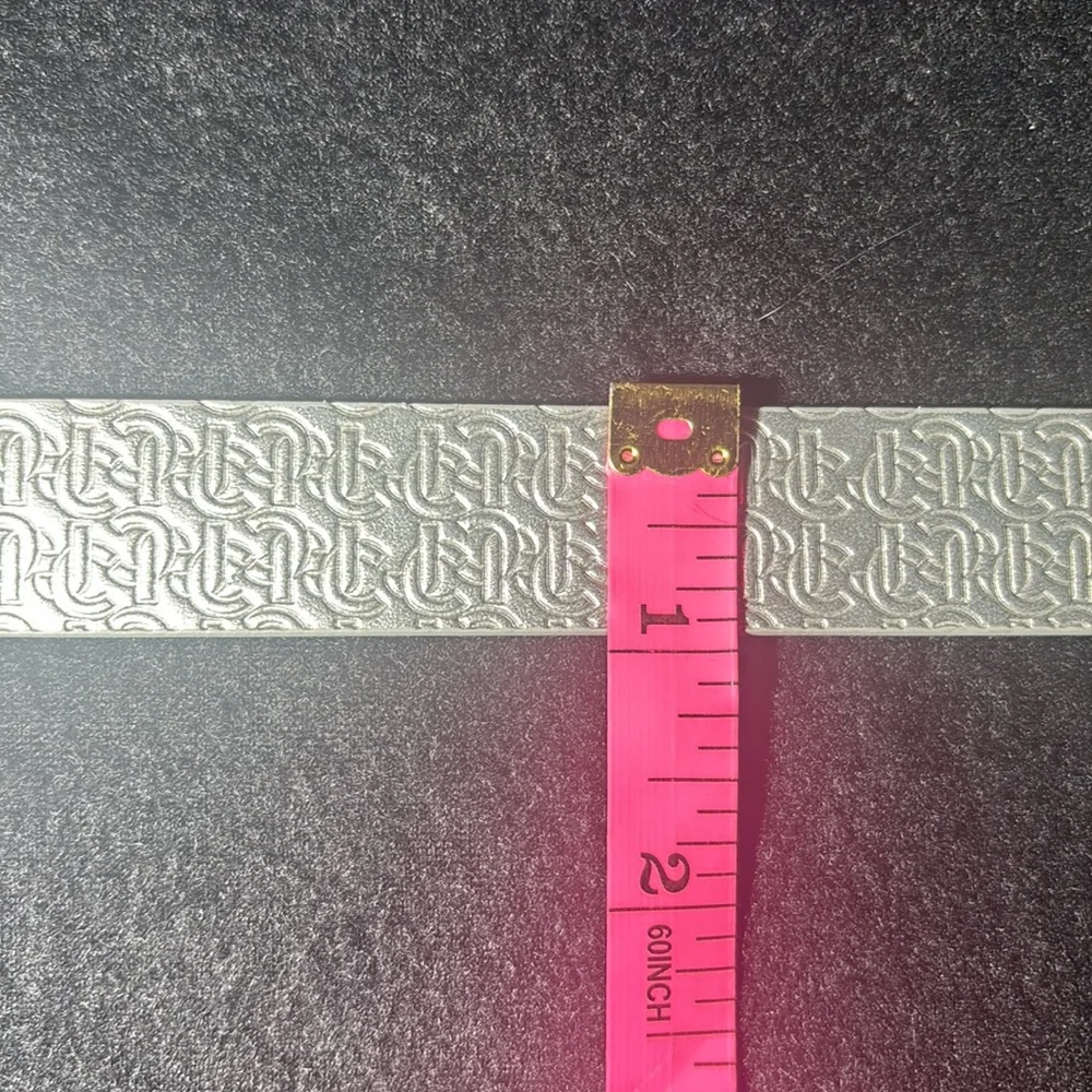Juicy Couture black label Silver repeat logo embossed Patterned Women's Belt M